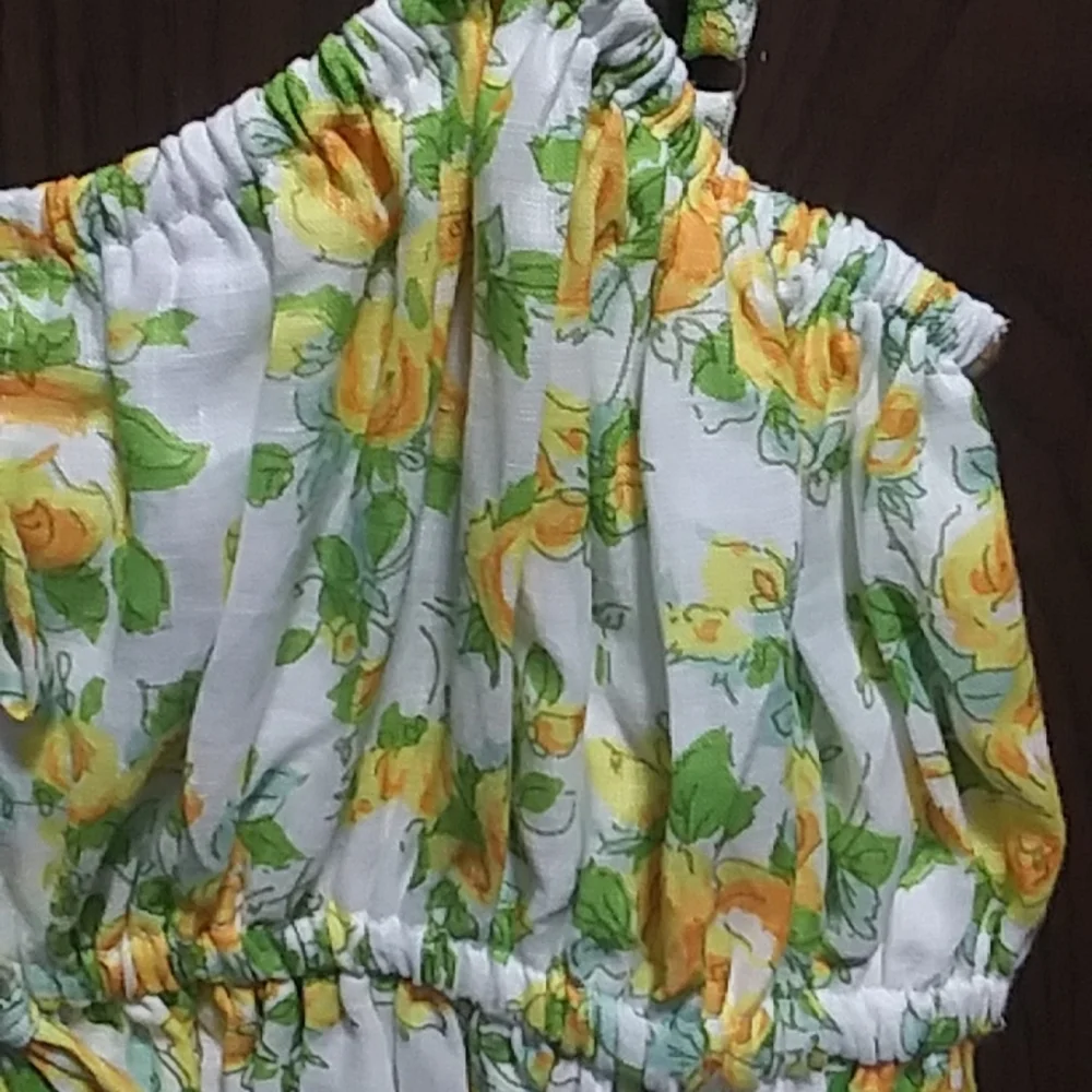 NWT FAITHFULL THE BRAND Smocked Floral Linen Crop Top - Picture 7 of 9